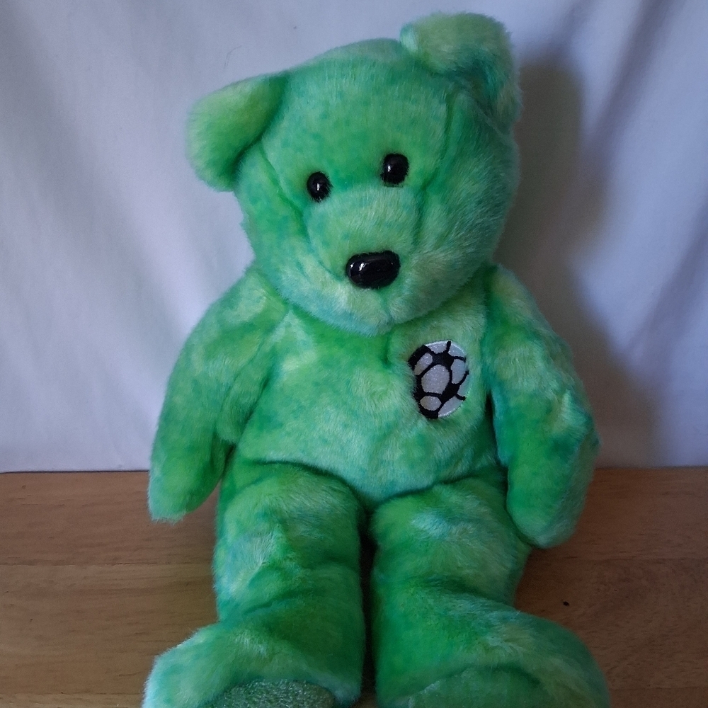 Green Plush Teddy Bear By TY - Picture 2 of 6